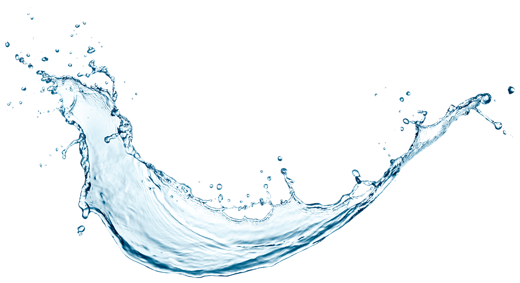 Chorro de agua salpicando sobre fondo negro, formando una curva din&aacute;mica.